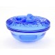 Art Nouveau Blue Glass Covered Dish 