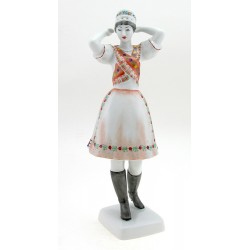 Hungarian Porcelain Khazar Woman Figurine By Hollohaza