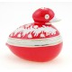 Vintage Hungarian Porcelain Duck Figurine Covered Dish - Red 
