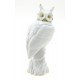 Hungarian Porcelain Hollohaza Owl Figurine – White and Gold