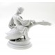 Large Herend Boy Riding on Goose Figurine - White