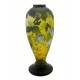Large Cameo Glass Vase with Blue Flowers