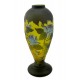 Large Cameo Glass Vase with Blue Flowers