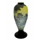 Large Cameo Glass Vase with Mountains