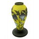 Cameo Art Glass Vase with Flowers 8 Inch