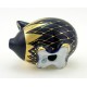Hollohaza Cobalt Fishnet Pig Figurine Hungarian Porcelain