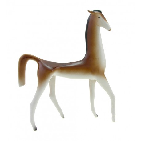 Large Hollohaza Art Deco Horse Figurine Hungarian Porcelain 