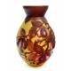 Embossed Cameo Art Glass Vase with Fruits 