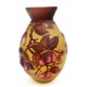 Embossed Cameo Art Glass Vase with Fruits 