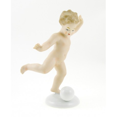 Wallendorf Porcelain Cherub Figurine with Ball 