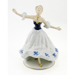 Vintage Wallendorf Porcelain Cobalt Girl Figurine 