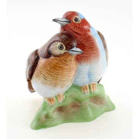 Hungarian Porcelain Hollohaza Loving Birds Figurine