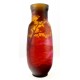 Cameo Glass Art Nouveau Vase with Mill and Bridge 18 Inch Tall