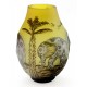 Cameo Glass Art Nouveau Embossed Vase with Elephant 6 Inch Tall
