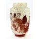 Cameo Glass Art Nouveau Vase with Flowers 10 Inch Tall Signed Daum Nancy Tip