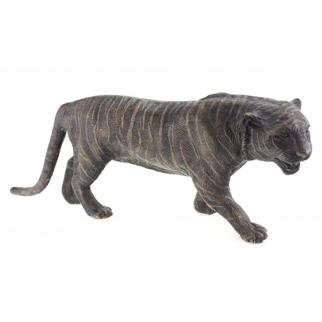 Bronze Tiger Figurine 17 Inch Long
