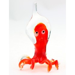 Murano Glass Octopus Figurine Art Glass - Red
