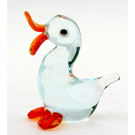 Murano Style Glass Duck Figurine Art Glass