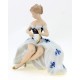 Vintage Wallendorf Cobalt Girl Figurine with Fan