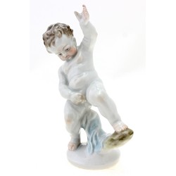 Herend Boy Figurine Hungarian Porcelain Anniversary Mark