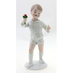 Wallendorf Boy Figurine with Flower German Porcelain