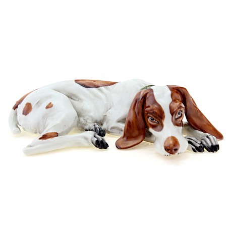 Vintage Capodimonte Lying dog Figurine