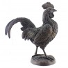 Solid Bronze Life Size Rooster Sculpture 20 Inch Tall 