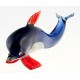 Murano Style Art Glass Dolphin Figurine - Blue