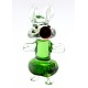 Murano Style Art Glass Green Pig Figurine