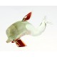 Murano Style Art Glass Dolphin Figurine - Clear