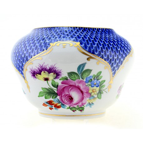 Antique Herend Bowl with Blue Border 1930s