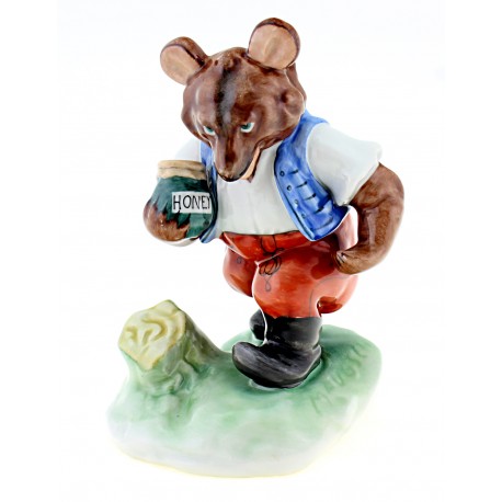 Herend Bear Figurine with Honey Jar