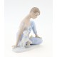 Rare Wallendorf Porcelain Figurine – Girl with Dog