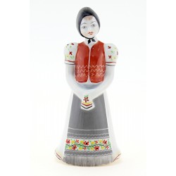Vintage Hollohaza Girl Figurine in Folk Dress