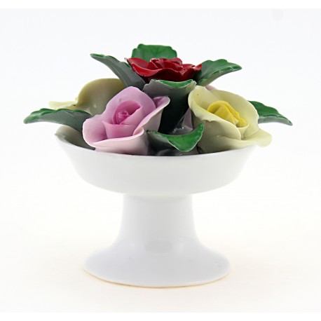 Vintage Hollohaza Porcelain Rose Bouquet