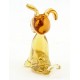 Murano Style Art Glass Sitting Dog Figurine – Yellow