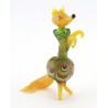 Murano Style Art Glass Fox Figurine Green - Yellow