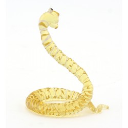 Murano Style Art Glass Snake Figurine - Yellow