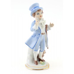 Dresden Elegant Man with Dog Figurine - Small