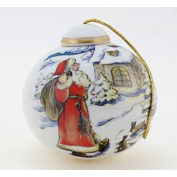 Vintage Reichenbach Porcelain Christmas Ornament w Santa Claus