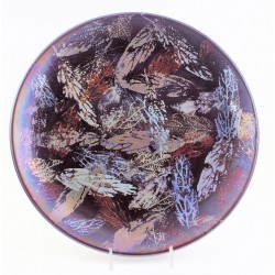 Ferenc Halmos Wall Plate Hungarian Art Pottery Wall Plate with Leaves Print