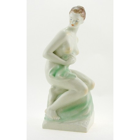 Vintage Hungarian Porcelain Woman Figurine – Large