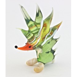 Murano Style Art Glass Hedgehog Figurine – Small Murano Hedgehog Green