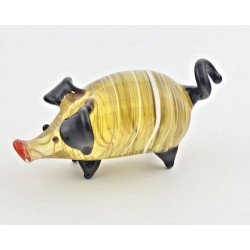 Murano Style Art Glass Pig Figurine – Small Murano Pig Yellow