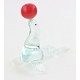 Murano Style Art Glass Seal Figurine with Red Ball