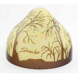Cameo Art Glass Table Lamp Shade Signed Schneider TIP - Lamp Shade with Trees