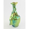Zsolnay Iridescent Eosin Art Nouveau Figural Vase