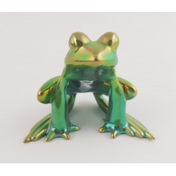 Small Zsolnay Iridescent Eosin Frog Figurine