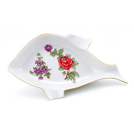 Vintage Hungarian Porcelain Hollohaza Fish Shape Dish Spoon Rest