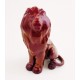 Zsolnay Red Eosin Lion Figurine - Dark Red